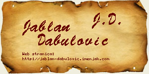 Jablan Dabulović vizit kartica